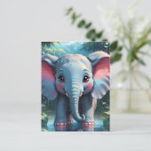 Cute Elephant in the Rain ポストカード (スタンド正面)