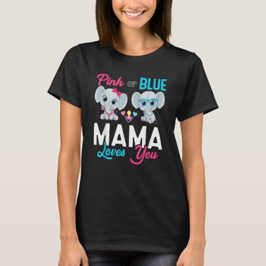 Cute Elephant Keeper Of The Gender Mama Loves You  Tシャツ (正面)