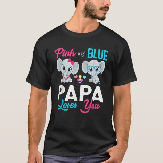 Cute Elephant Keeper Of The Gender Papa Loves You Tシャツ (正面)