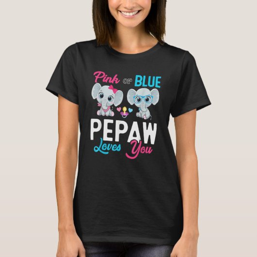 Cute Elephant Keeper Of The Gender Pepaw Loves You Tシャツ (正面)