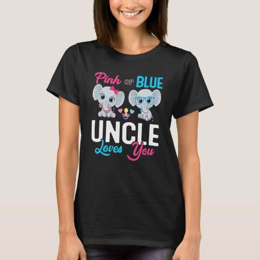 Cute Elephant Keeper Of The Gender Uncle Loves You Tシャツ (正面)