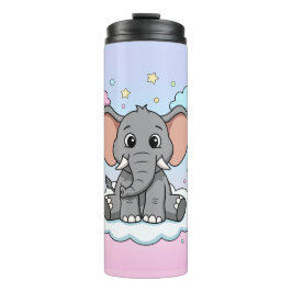 Cute Elephant on Cloud - I'm Ele-Fun-t Pun タンブラー