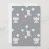 Cute Elephant One 1st Birthday Party 招待状 (裏面)