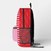 Cute Elephant Pink and Red Kid Monogram Backpack  プリントバックパック (右)