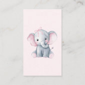 Cute Elephant Pink Books for Baby Card 名刺 (裏面)