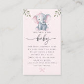 Cute Elephant Pink Books for Baby Card 名刺 (正面)