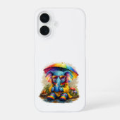 Cute Elephant Rainbow iPhone 16 Case 16ケース (裏面)