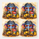 Cute Elephant Raincoat Pattern Wallpaper 壁紙 (正面)