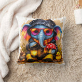 Cute Elephant Rainy Day Pillow Kawaii Animal Nurse クッション (ブランケット)