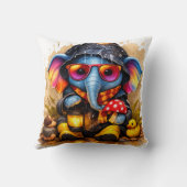 Cute Elephant Rainy Day Pillow Kawaii Animal Nurse クッション (裏面)