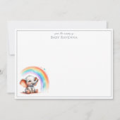 Cute Elephant Slate Gray Chic Nursery Thank You  ノートカード (正面)