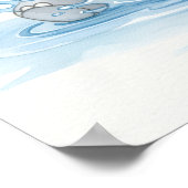 Cute Elephant Splashing in Water ポスター (角)