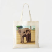 Cute elephant tote bag トートバッグ (正面)