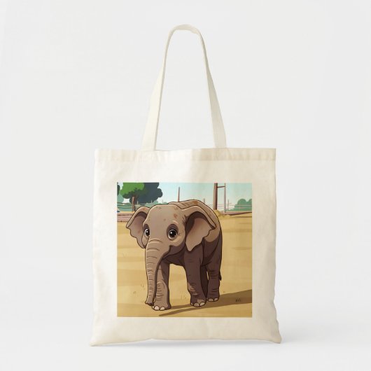 Cute elephant tote bag トートバッグ (正面)