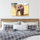 Cute elephant up close canvas print キャンバスプリント (インサイチュ (寝室))