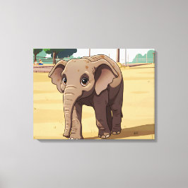 Cute elephant up close canvas print キャンバスプリント
