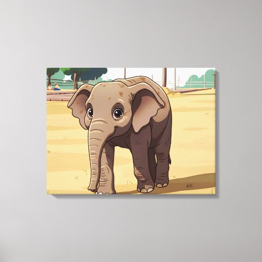 Cute elephant up close canvas print キャンバスプリント (正面)