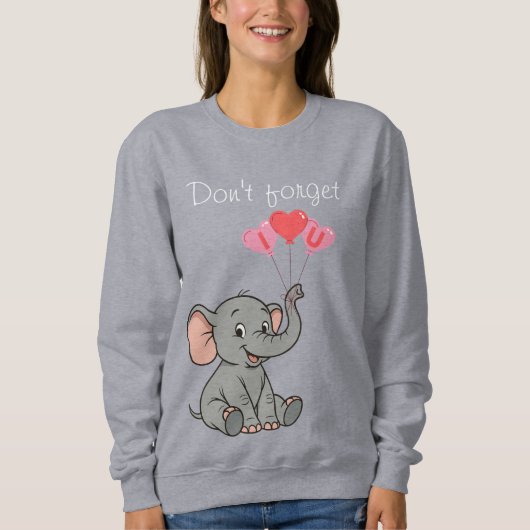 Cute elephant valentine's day   スウェットシャツ (正面)