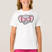 Cute Elephant Wearing Sunglasses Tシャツ (正面)
