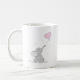 Cute Elephant with Balloon Baby Shower コーヒーマグカップ