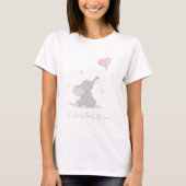 Cute Elephant with Balloon Baby Shower Name Tシャツ (正面)