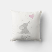 Cute Elephant with Balloon Name クッション (正面)