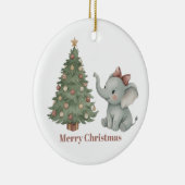 Cute Elephant with Christmas Tree Ornament セラミックオーナメント (右)