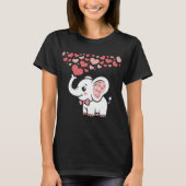 Cute Elephant with Hearts Illustration Tシャツ (正面)