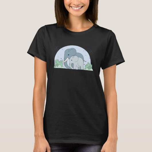 Cute Elephants Adorable Illustration Classic Tシャツ (正面)
