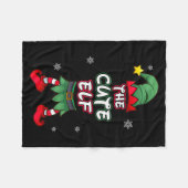 Cute Elf Christmas Pajamas Pjs Matching Family Gro フリースブランケット (正面(横))