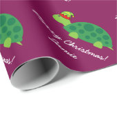 Cute Elf turtle Merry Christmas wrapping paper ラッピングペーパー (ロールコーナー)