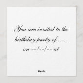 Cute Elf Watcher Starry Night Kids Birthday Party 招待状 (裏面)