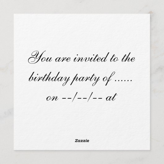 Cute Elf Watcher Starry Night Kids Birthday Party  招待状 (裏面)