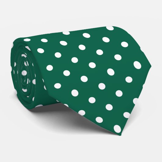 Cute emerald green and white small polka dots ネクタイ (ロール)