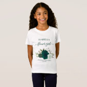 Cute Emerald Green Roses Flower Girl Gift Wedding Tシャツ (正面フル)