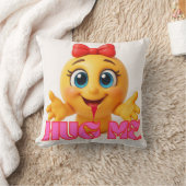 Cute Emoji Pillow – Kawaii Smile Face Home Decor クッション (ブランケット)