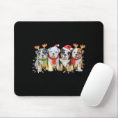 Cute English Bulldog Christmas Lights Xmas Bulldog マウスパッド (マウス)