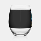 Cute English Bulldog Dog Halloween Jack O Lantern ステムなしワイングラス (右)