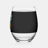 Cute English Bulldog Dog Halloween Jack O Lantern ステムなしワイングラス (左)