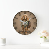 Cute English Cocker Spaniel Puppy ラージ壁時計 (ホーム)