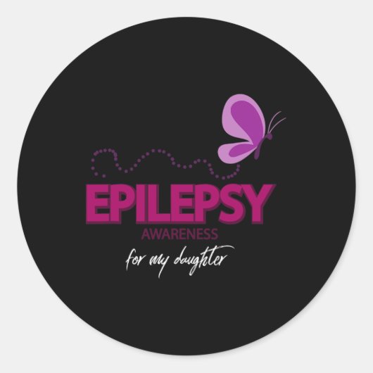 Cute Epilepsy Awareness For My Daughter  ラウンドシール (正面)