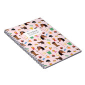 Cute Equestrian Pattern Personalised Notebook ノートブック (右側)