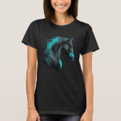 Cute Equestrian Turquoise Horse Love Horseback Rid Tシャツ (正面)