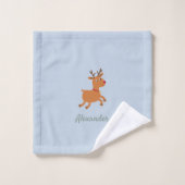 Cute ersonalized Burp Cloth with Moose ウォッシュタオル (ウォッシュタオル)