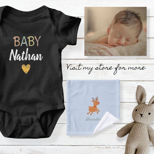 Cute ersonalized Burp Cloth with Moose ウォッシュタオル