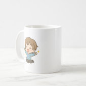 Cute Excited Chibi Daily Mood Mug コーヒーマグカップ (正面左)