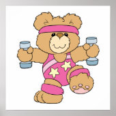 Cute Exercise Fitness bear ポスター (正面)