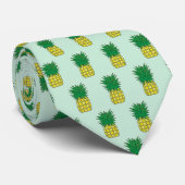 Cute Exotic Pineapple Pattern Yellow Green Design ネクタイ (ロール)