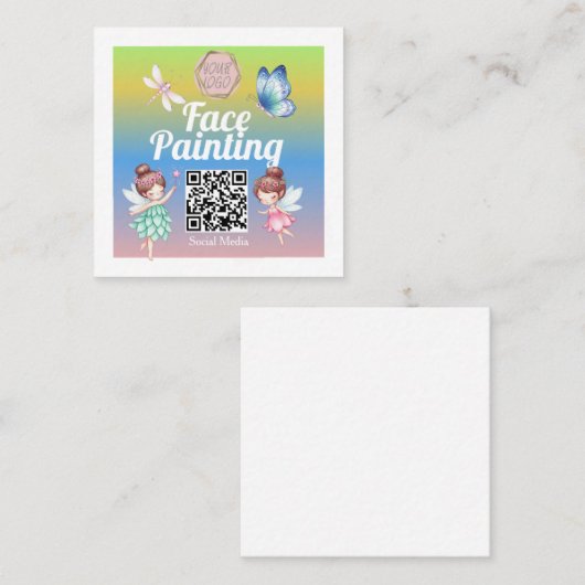 Cute Fairies Facepainter Artist  スクエア名刺 (正面/裏面)