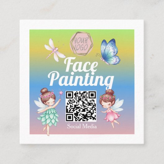 Cute Fairies Facepainter Artist スクエア名刺 (正面)